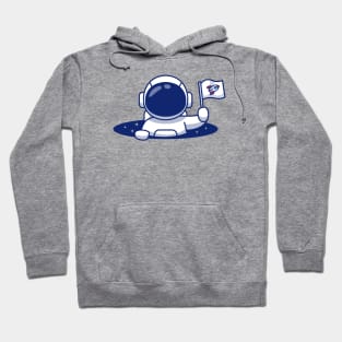 Cute Astronaut Holding Flag In Space Hole Hoodie